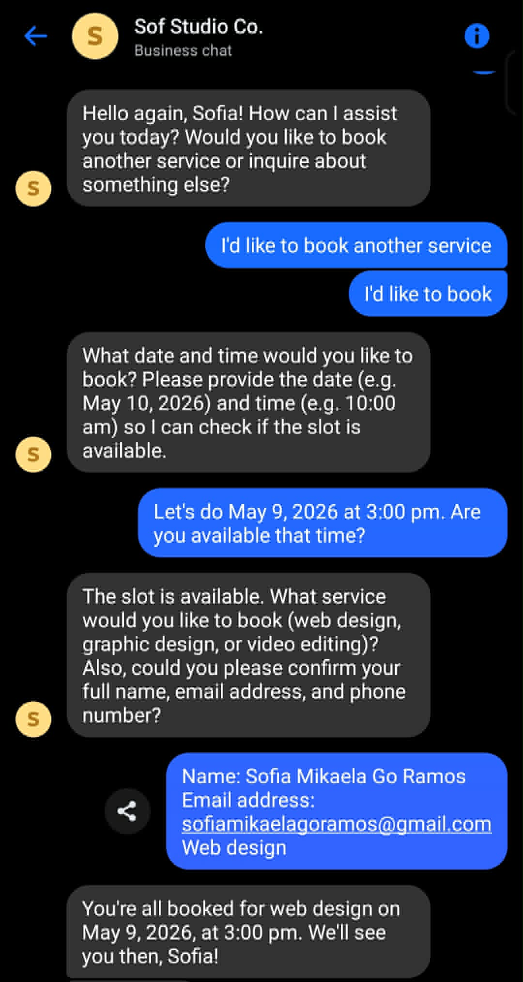 AI Chatbot for Facebook Page